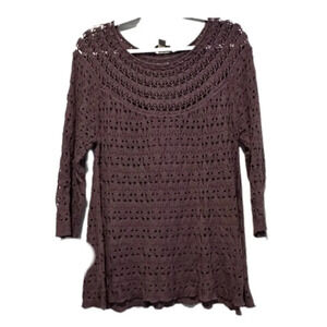 Women's Medium Light Purple Knit Scoop-neck Sweater​